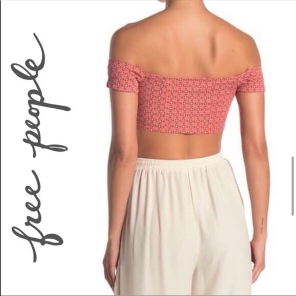 Free People Lucky Now Brami Vermillionette Combo Cropped Top Small - Picture 5 of 11